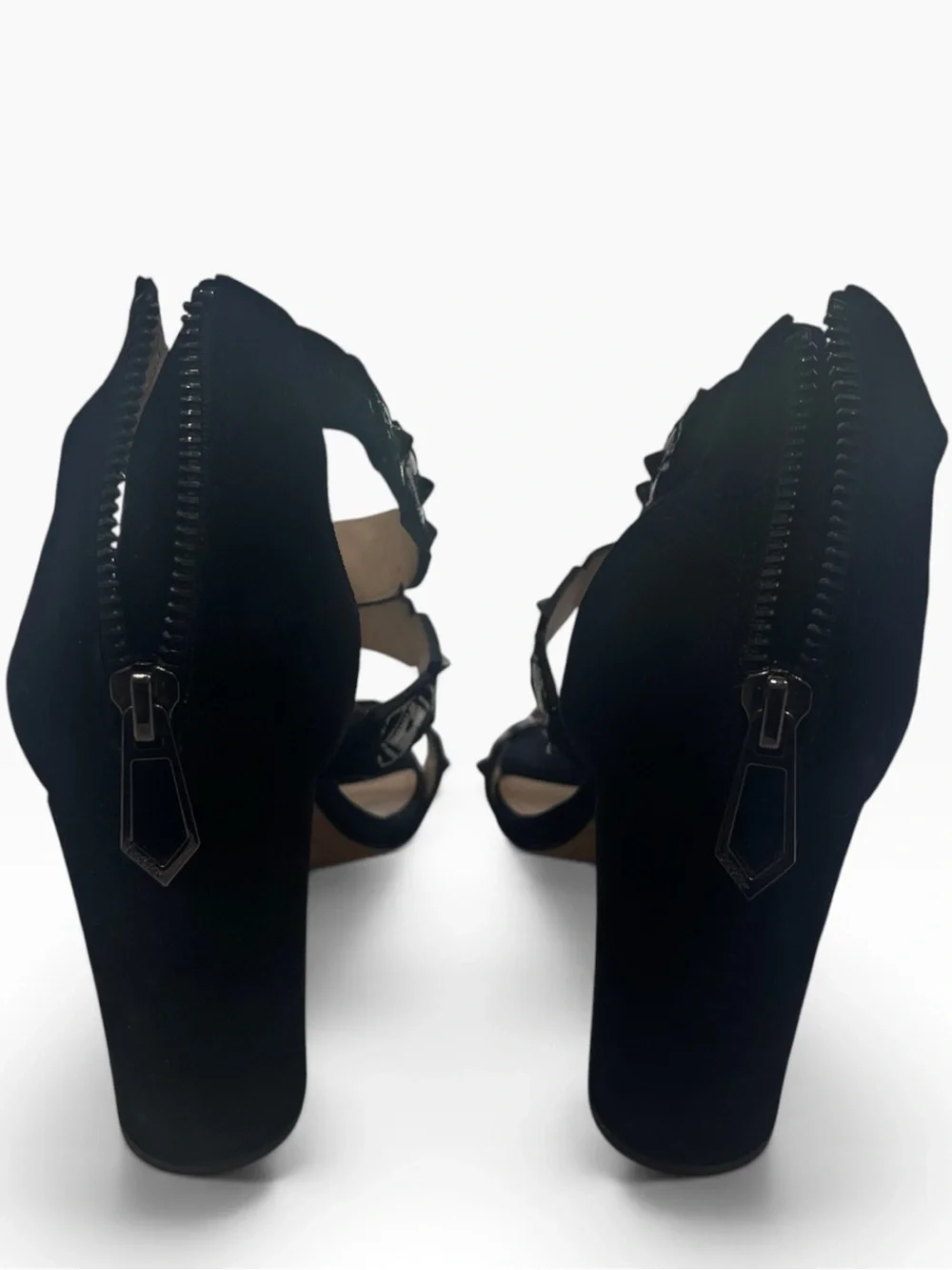 Botkier New York Black Embroidered Block Heel Sandals Size 7.5